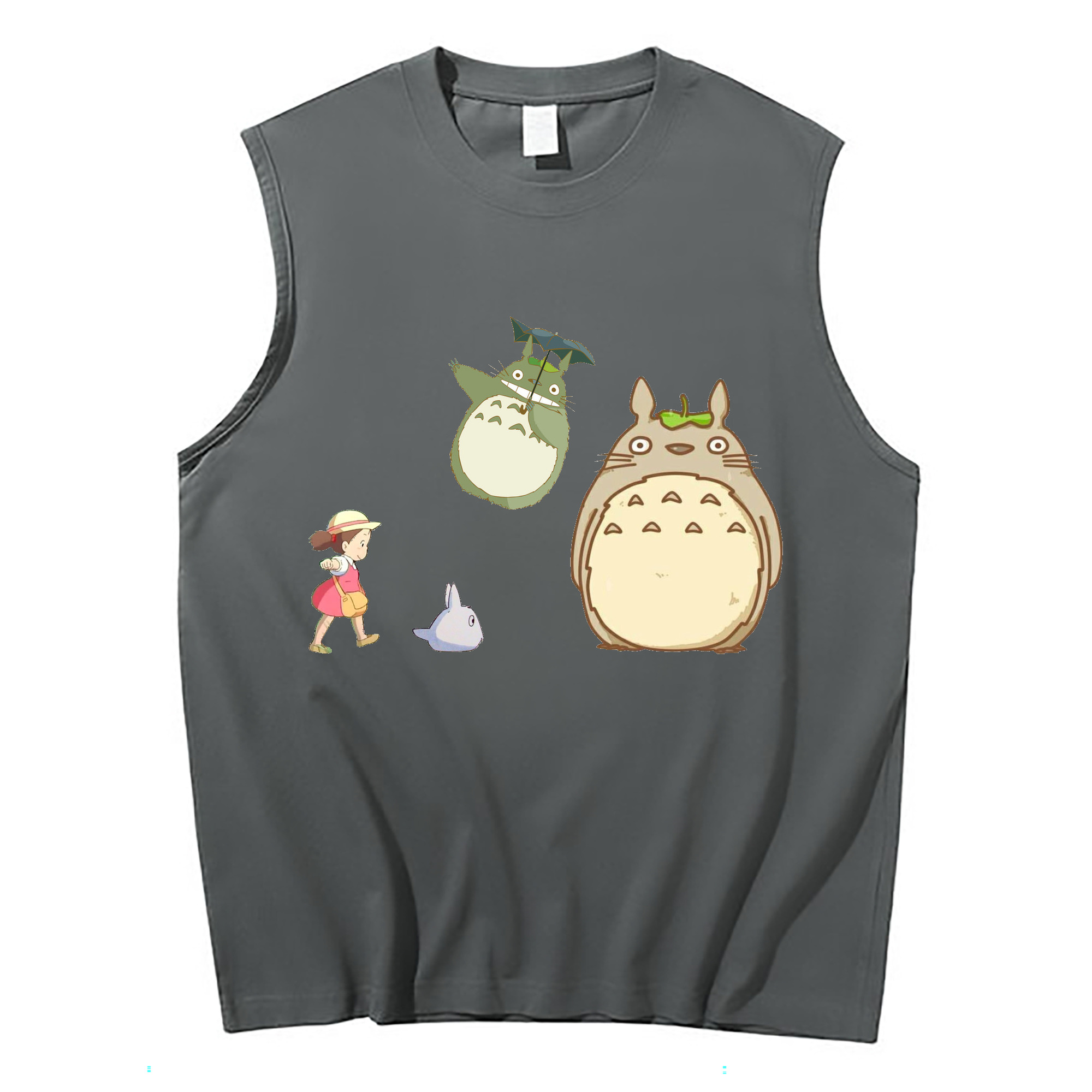 （画像用） となりのトトロ 草壁メイ 草壁サツキ My Neighbor Totoro Satsuki Kusakabe Mei Kusakabe コットン100％タンクトップ（フロントプリント）